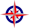 Red Star Blue Compass - vector clip art online, royalty free ...