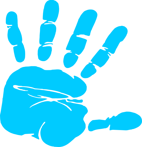 Blue Hand Print clip art - vector clip art online, royalty free ...