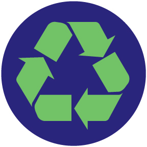 Recycle Symbol Small Button