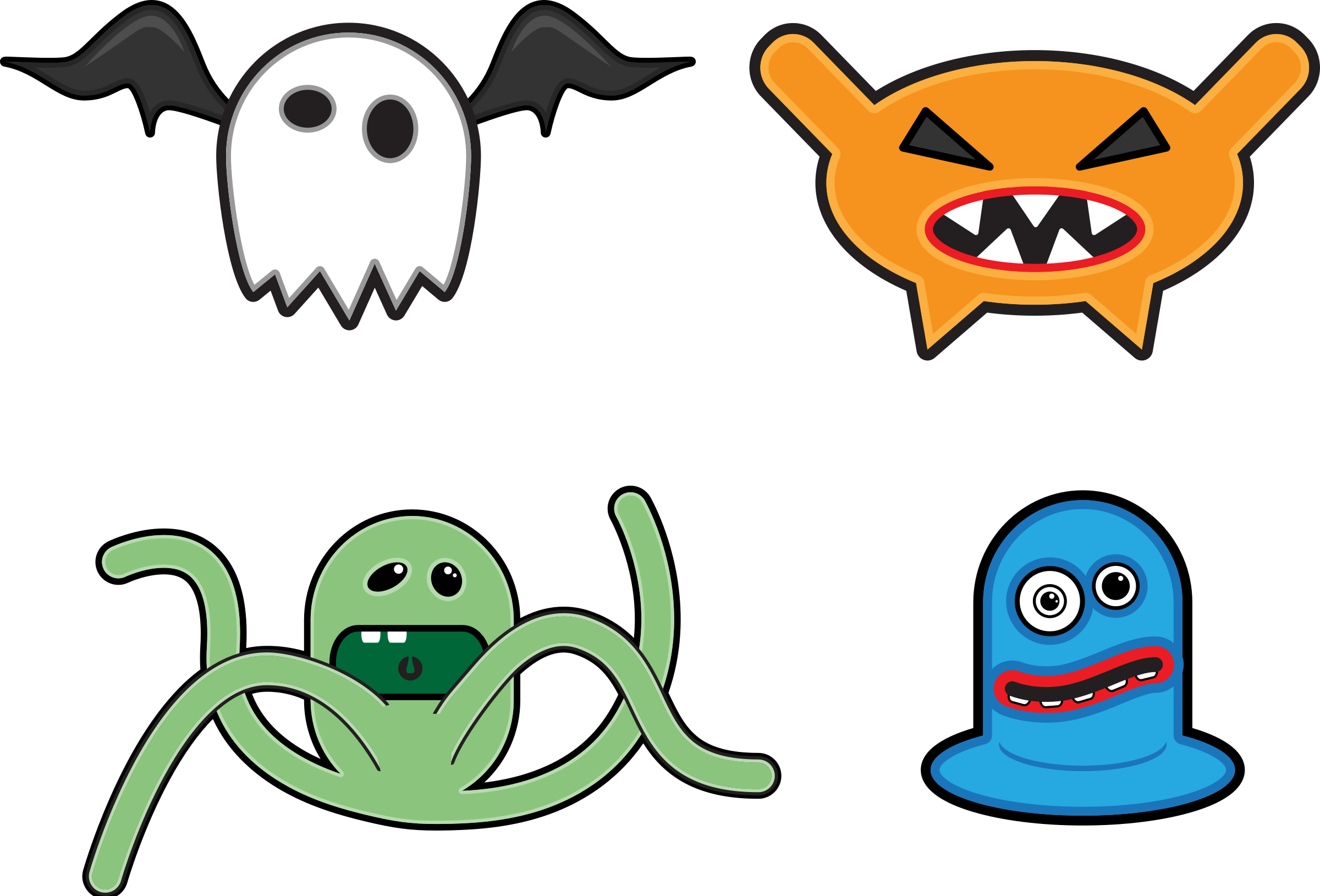 Clipart - Cartoon monsters