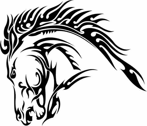 One More Tribal Horse Head Tattoo Design | Fresh 2017 Tattoos Ideas