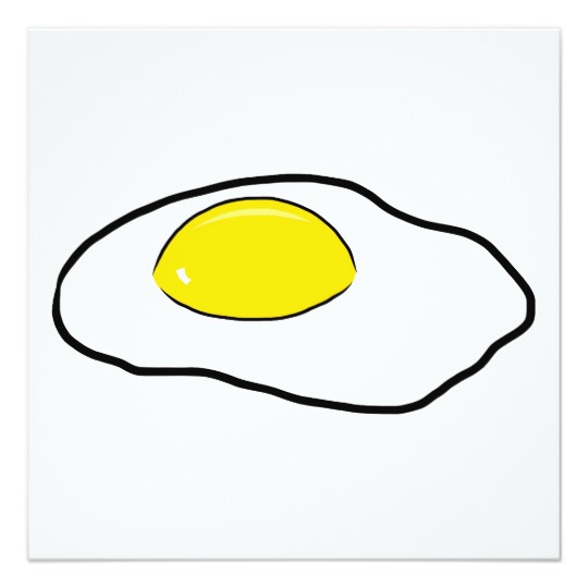 Fried Egg Cartoon Drawing Poached Eggs Sunny Side Card | Zazzle