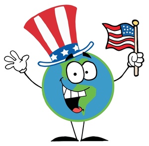 America Clipart Image - A Smiling Planet Earth Wearing an Uncle ...