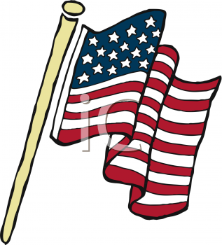 American flag wavy clipart