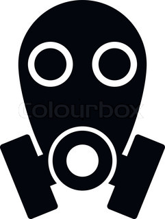 Black gas mask with biohazard symbol - vector | Vector | Colourbox