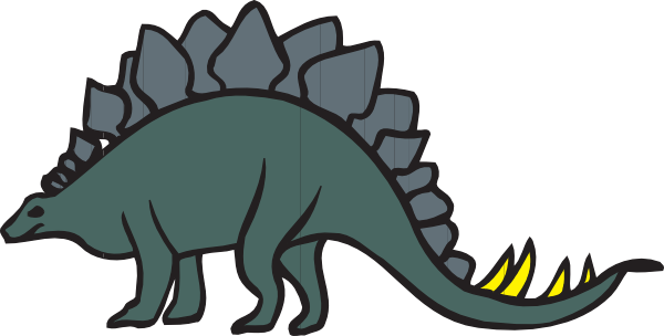 Green Cartoon Stegosaurus Clip Art - vector clip art ...