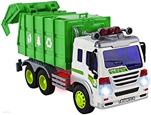 Amazon.com: WolVol Friction Powered Garbage Truck Toy with Lights ...