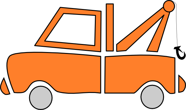 Orange Tow Truck Clip Art - vector clip art online ...