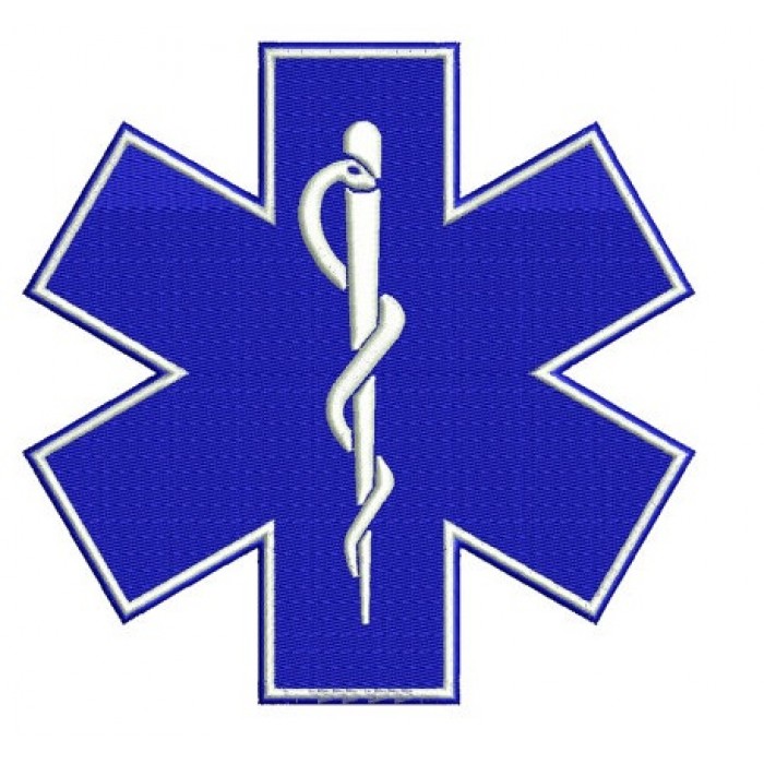 Star of Life medical EMS EMT paramedic medics Embroidery Design ...