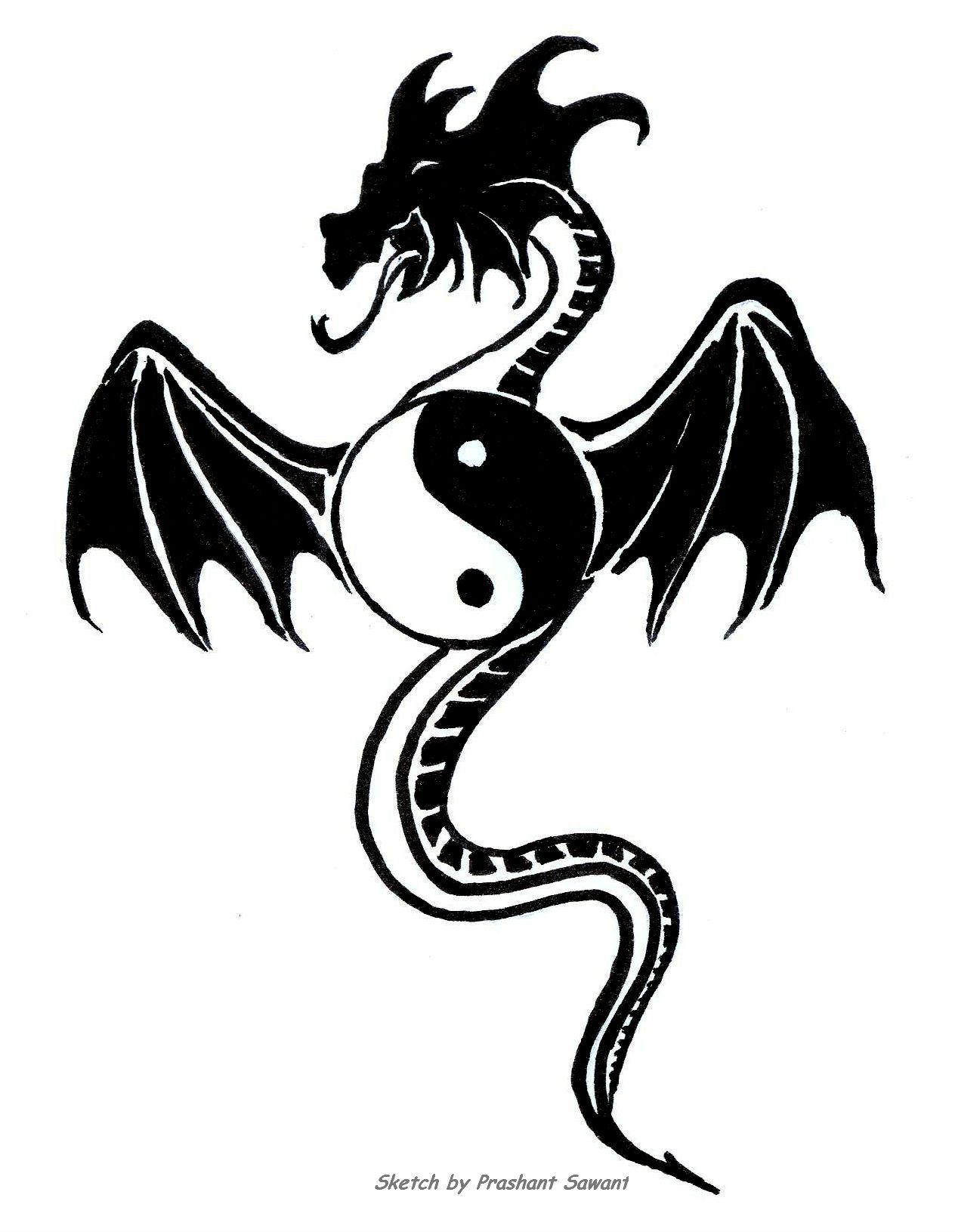 Ying Yang Dragon Tattoo Image | Fresh 2017 Tattoos Ideas