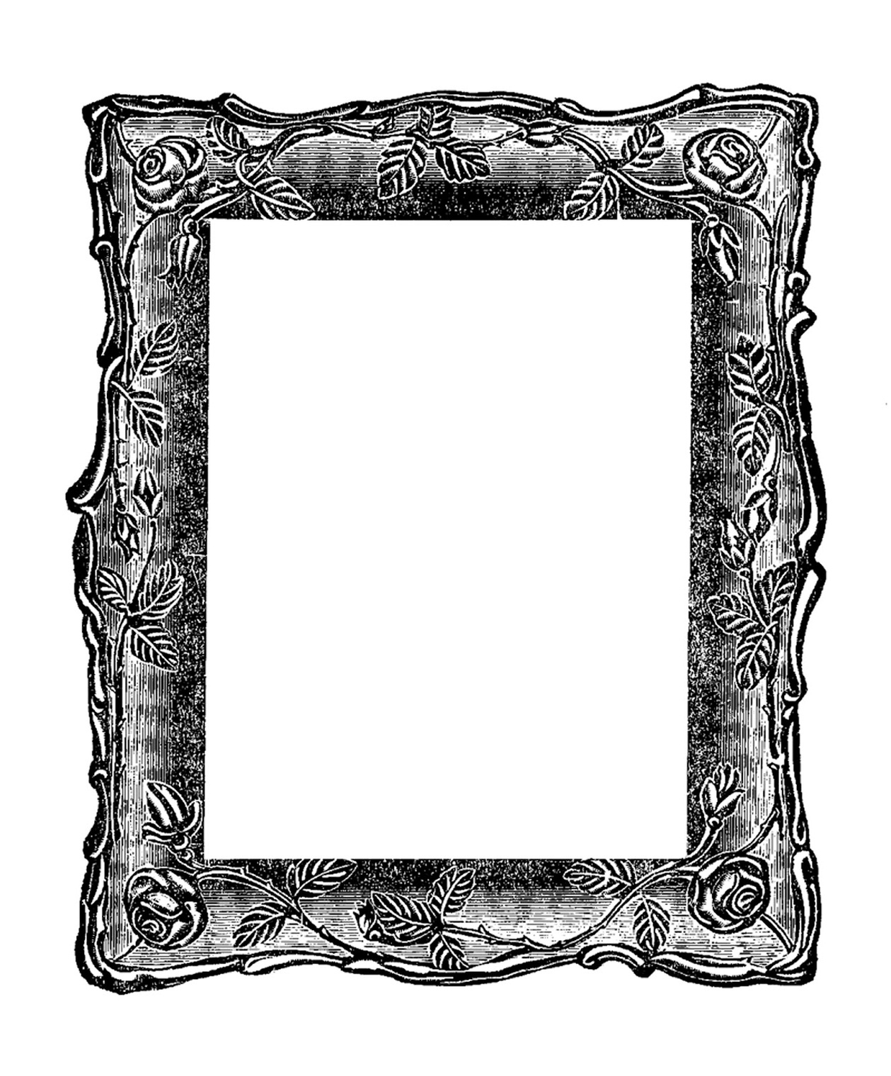 Antique Images Vintage Graphic Decorative Square Frame Digital ...