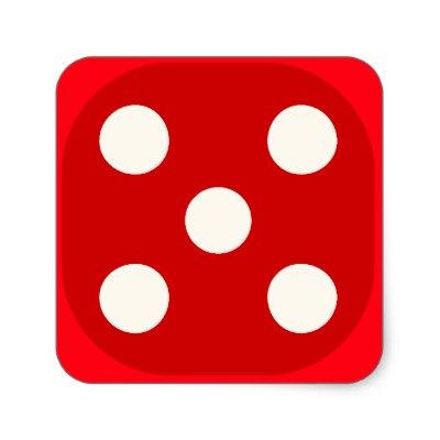 Red Dice Die Roll One Square Seal | Zazzle