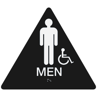 California Code ADA Mens Restroom Signs - Black | Seton