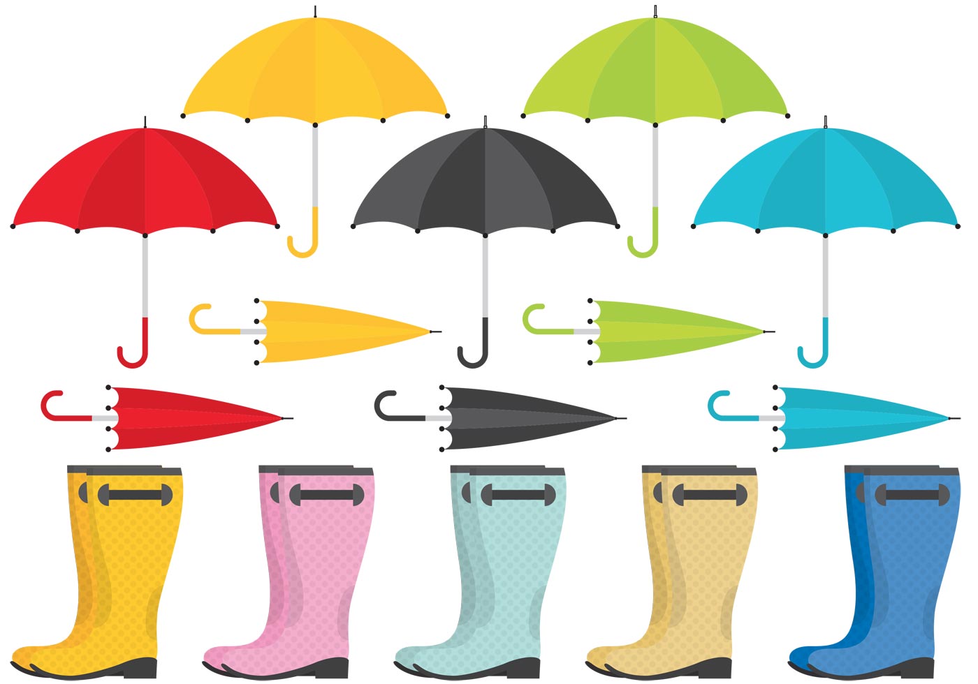 Зонтик и резиновые сапоги