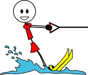 Waterskier Clipart Image - Stick Girl Water Skiing
