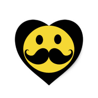 Moustache Smiley Stickers | Zazzle