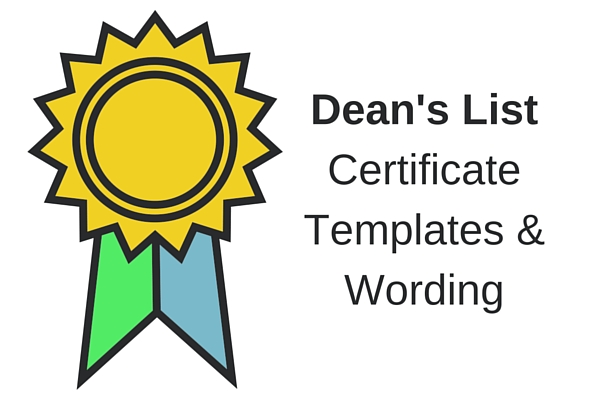 Dean's List Certificate Templates & Wording | PaperDirect Blog