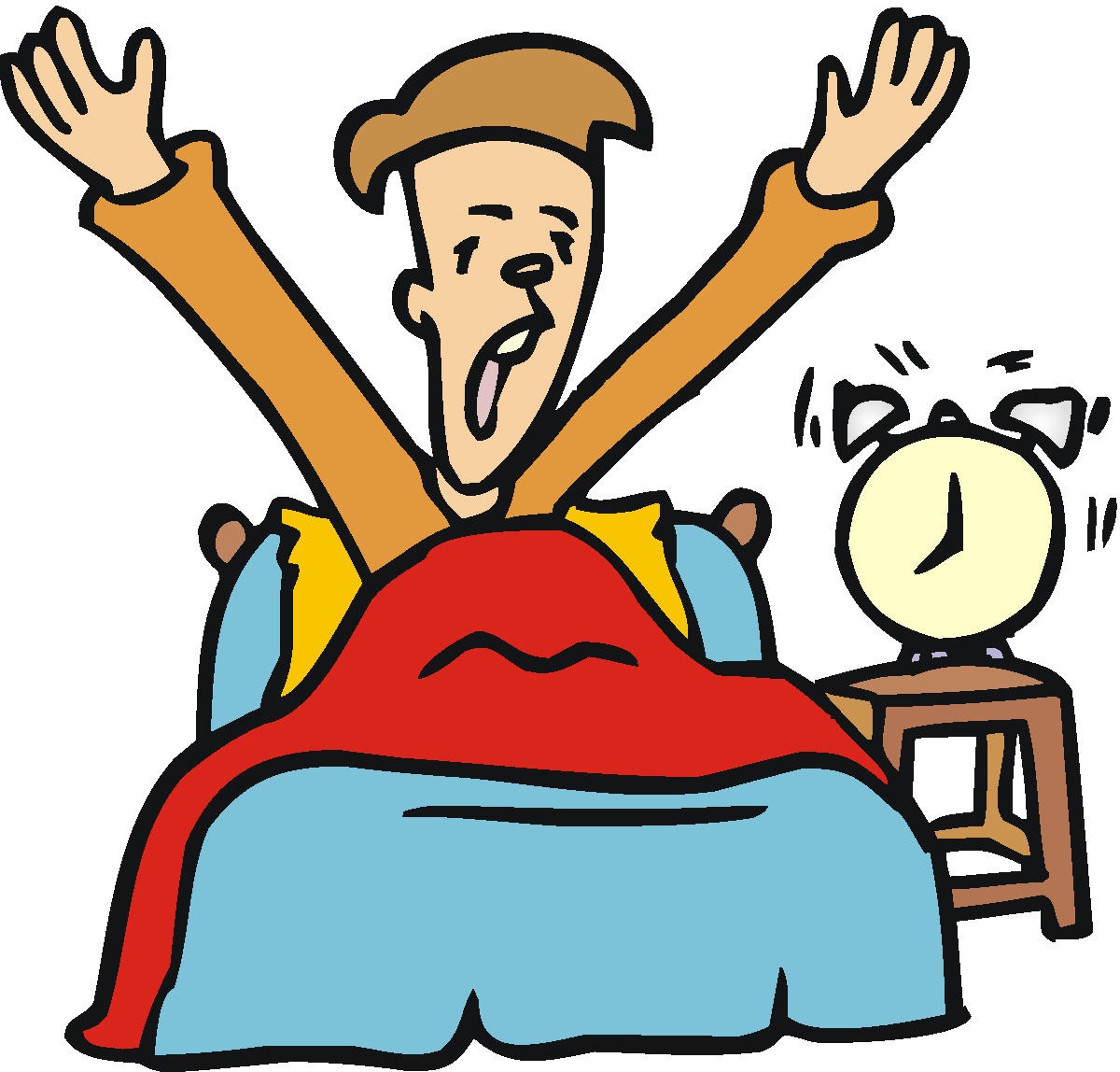 People waking up clipart