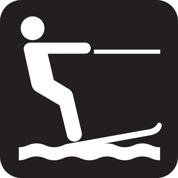 Water Skiing Black Clip Art - vector clip art online ...
