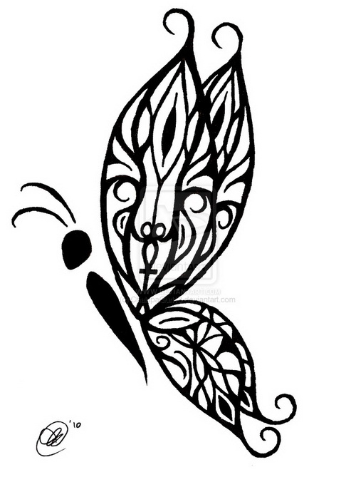 Simple Butterfly Tribal Design