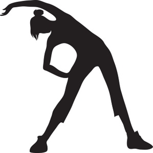 Fitness Clipart Image - The Silhouette Of A Woman Doing Stretches