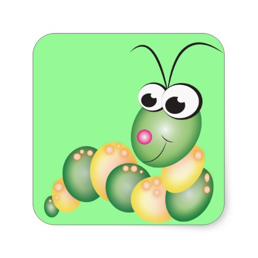Cute Cartoon Caterpillar Stickers from Zazzle.