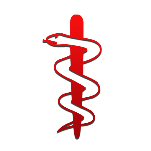 Rod of asclepius red clipart image - ipharmd.net