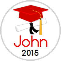 Graduation Red Cap Diploma Hershey Kisses Personalized Stickers Labels