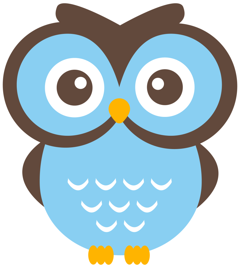 Cute blue owl clipart fall