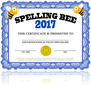 Free Spelling Bee Certificate |