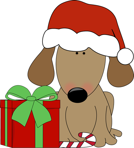 Christmas dog clipart free