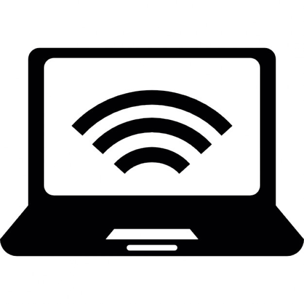 Laptop computer with wifi signal Icons | Free Download