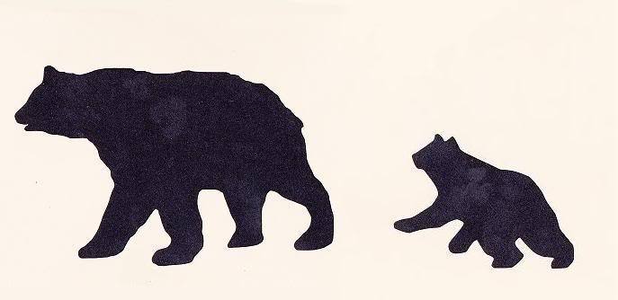 Stencil Bears Mama and Baby Lodge Cabin Rustic Cabin Forest ...