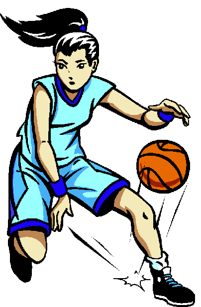 Toddler girl basketball player clipart