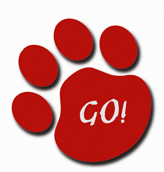 Red paw print clipart