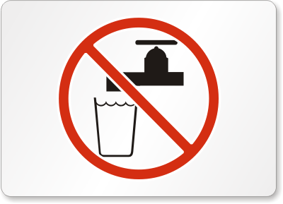 Unsafe To Drink Symbol Signs, Non Potable Water Signs, SKU: S-