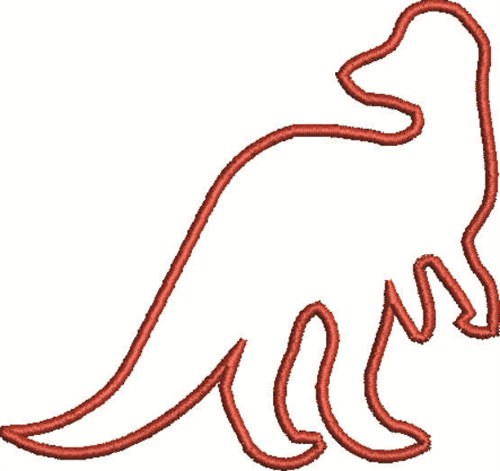 Satin Stitch Embroidery Design: Dinosaur Outline 2.90 inches H x ...