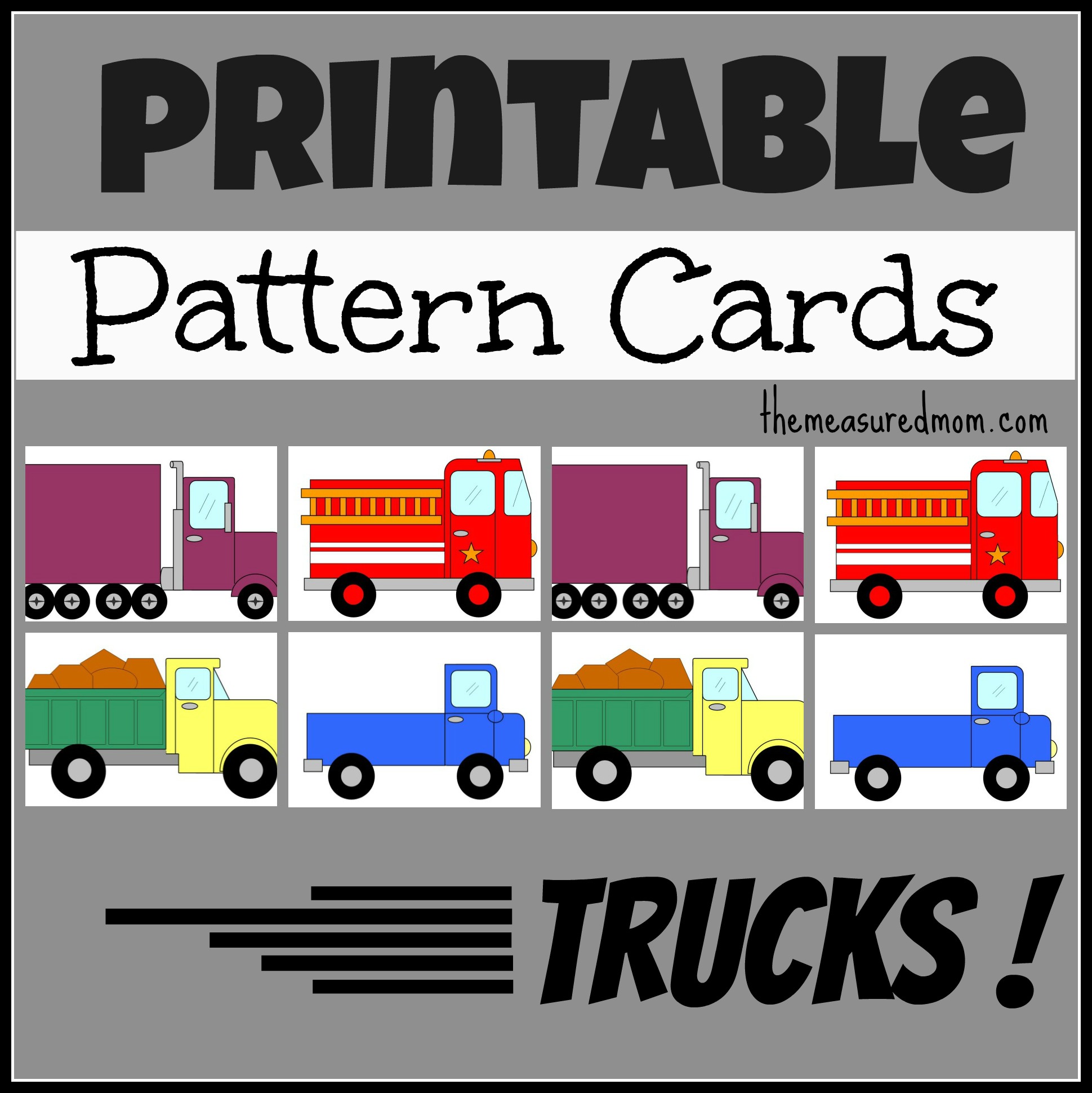 printable-truck-pattern-cards- ...