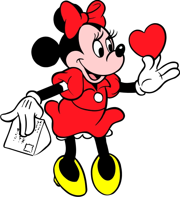 Minnie mouse with red heart pictures love sms disney funny ...