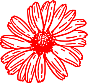 Red Gerbera Art clip art - vector clip art online, royalty free ...