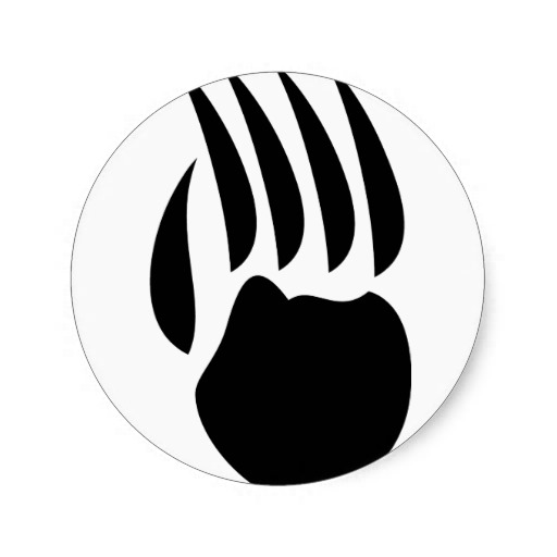 black bear paw round sticker from Zazzle.
