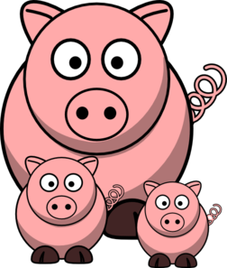 Momma Pig With Baby Pigs Clip Art - vector clip art ...