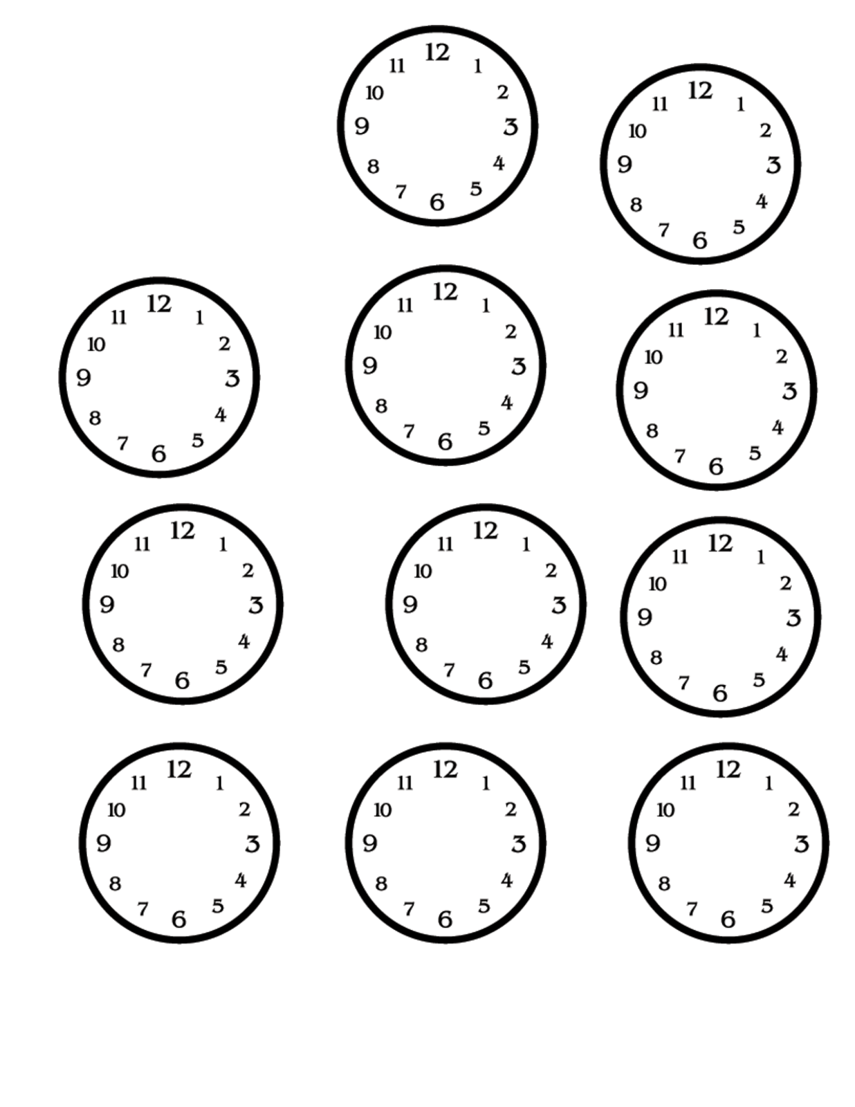 Blank Clock Worksheet ClipArt Best