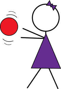 Sports Clipart Image - Stick Figure Girl Playing Dodgeball ...