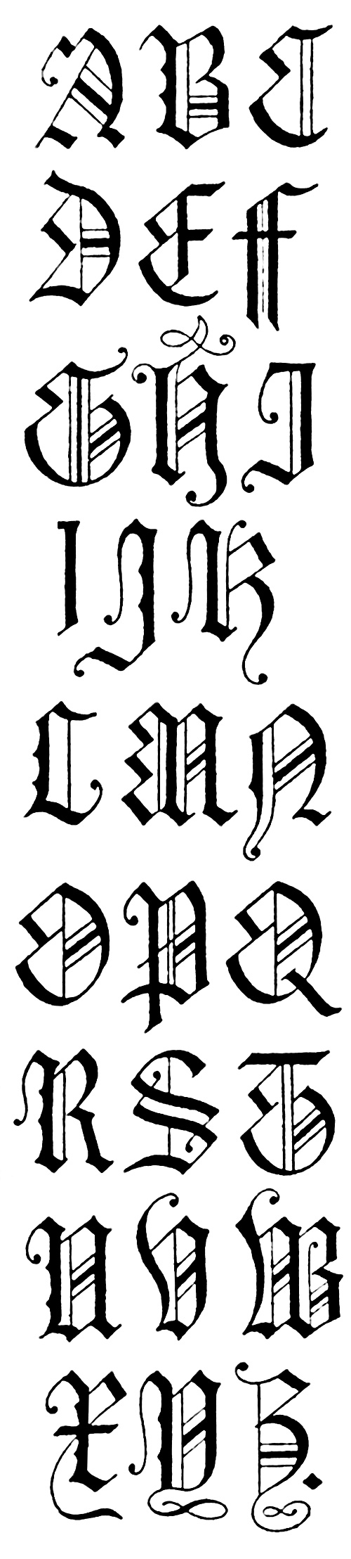 Gothic Lettering :: English Gothic Letters - 15th Century