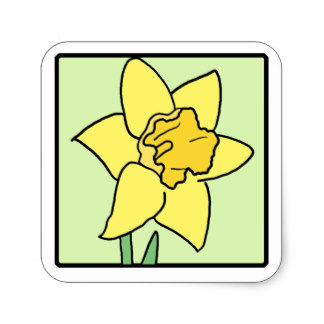 Cartoon Daffodil Stickers | Zazzle.co.uk