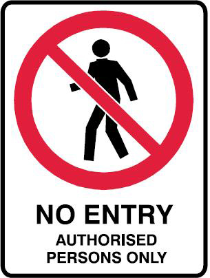 NO ENTRY Warning Sign Page