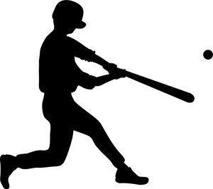 Baseball Clipart Image - A Silhouette Clip Art Of A Boy Hitting A ...