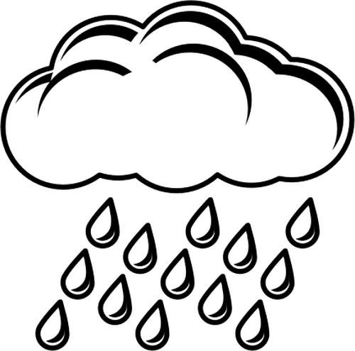 Clip art of black and white rainy day sign public domain vectors ...