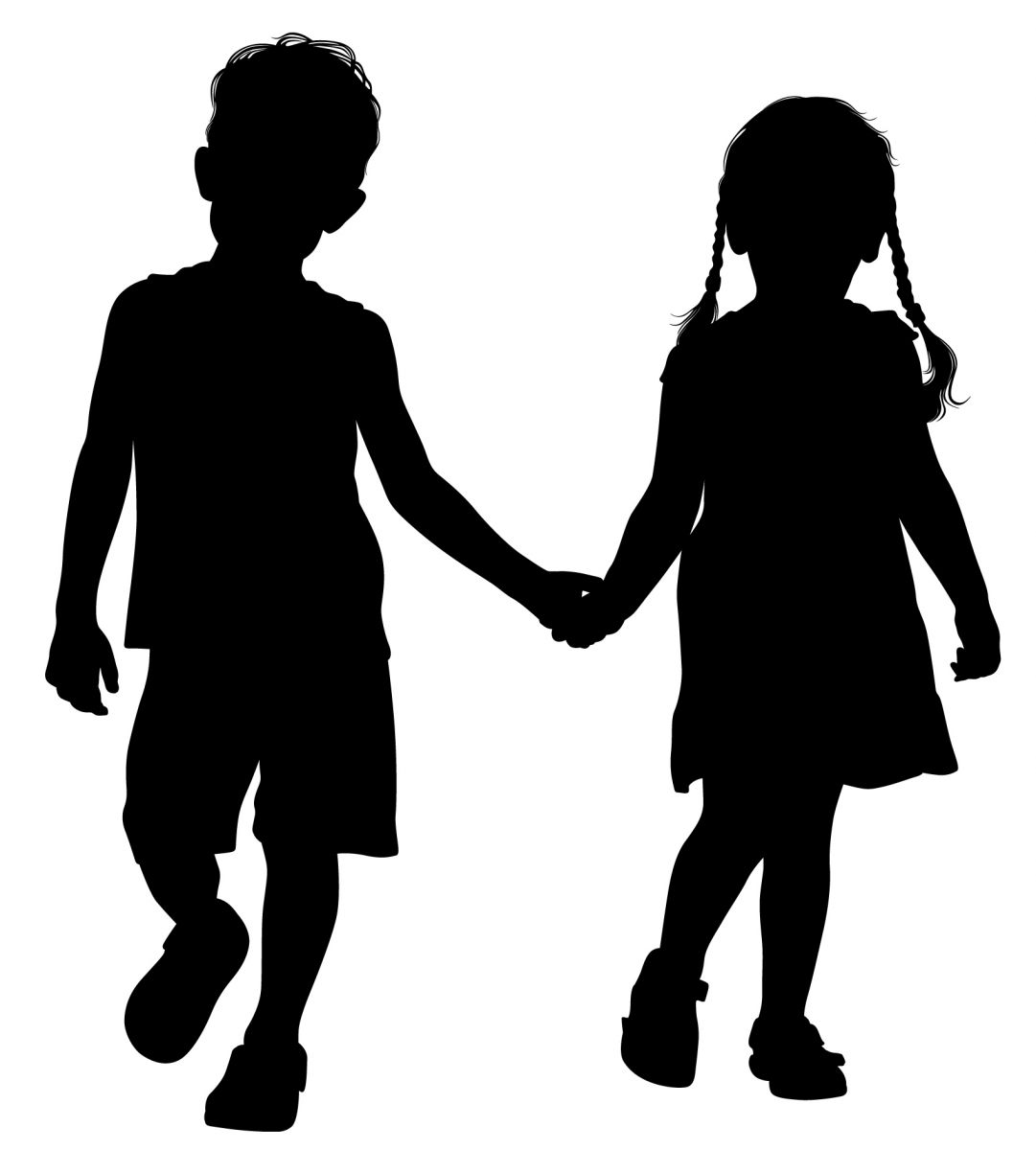 Black boy and girl clipart